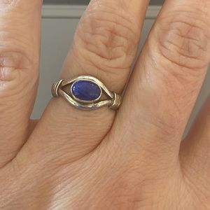 Sterling silver ring with sapphire stone